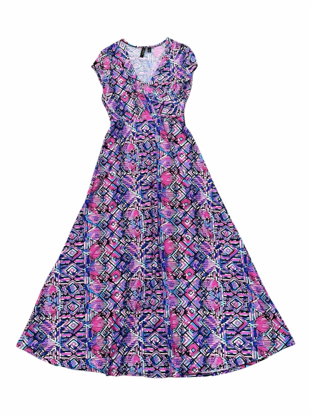 Darian Vibrant Purple Geometric Maxi Dress M